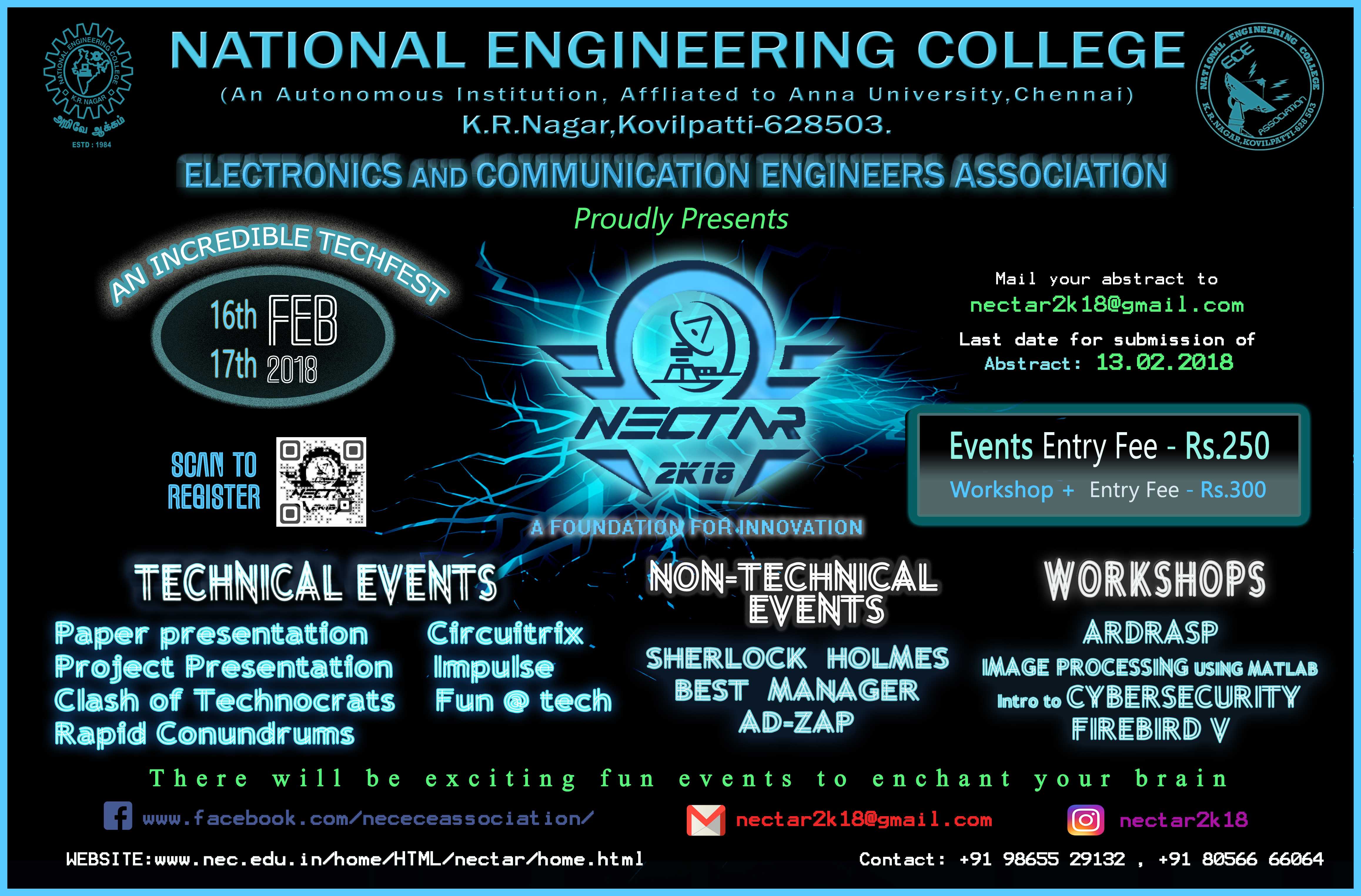 National Engineering College Tech Association's Renaissance NECTAR 2K18